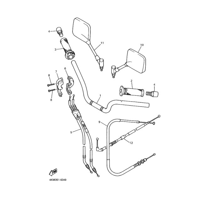 RUCKBLICKSPIEGEL KOMPL (R) - 4KM-26290-02 Yamaha Ersatzteile - yam-sh
