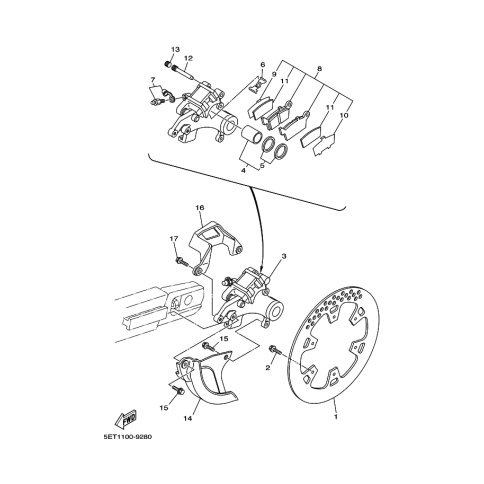 BREMSSATTEL KOMPL., HINTEN