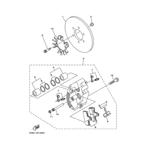 BREMSSATTEL KOMPL., HINTEN