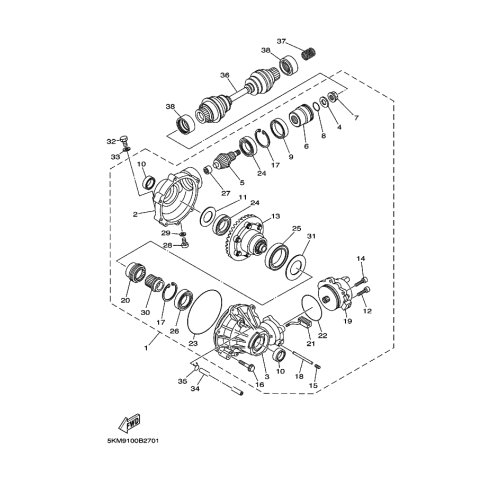 FRONT AXLE GEAR CASE COMP.