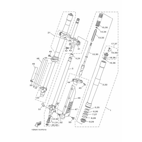 KOLBEN, VORDERRADGABEL