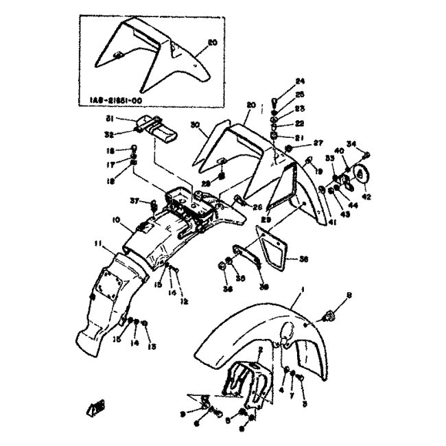 KOTFLUGEL, VORNE - 1A8-21511-00-98 Yamaha Ersatzteile - yam-shop.de -