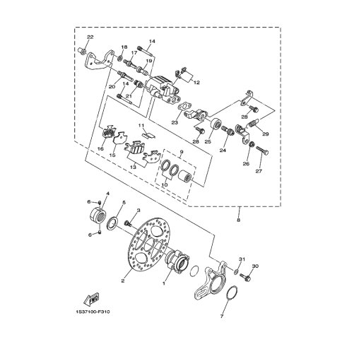 BREMSSATTEL KOMPL., HINTEN