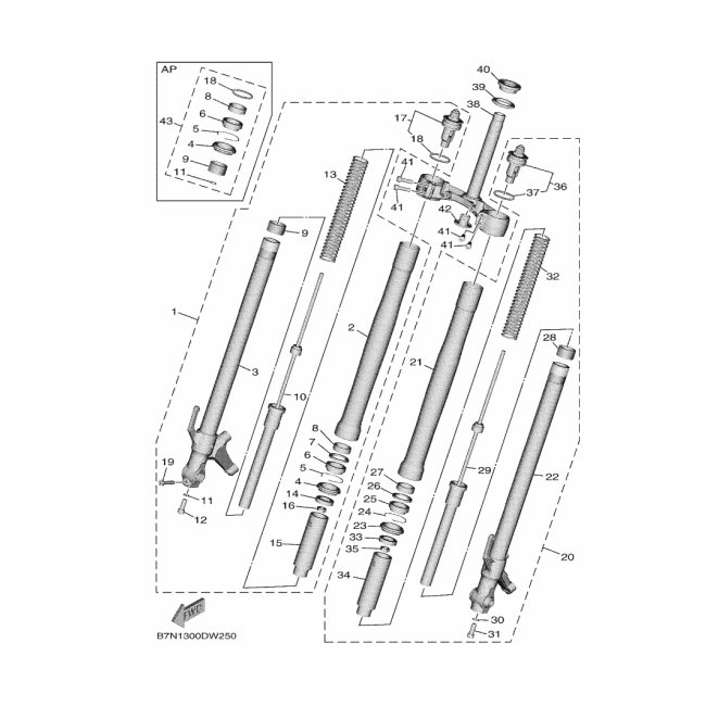 FORK SEALS KIT BEAW003B00 Yamaha Ersatzteile Yama
