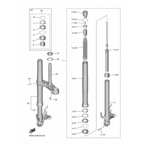 FRONT FORK ASSY (R.H)