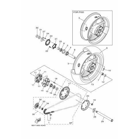 CAST WHEEL, REAR