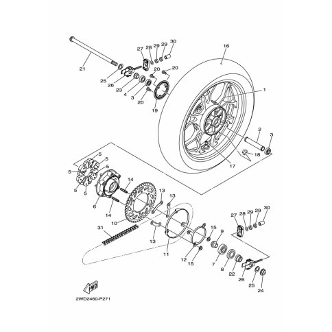 CAST WHEEL, REAR