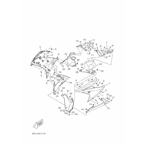 YZF-R125 Seitenverkleidung links (RE391 & RE401)