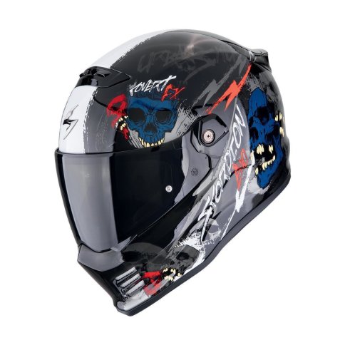 Scorpion COVERT FX "SKULLZ" Schwarz-Grau-Rot