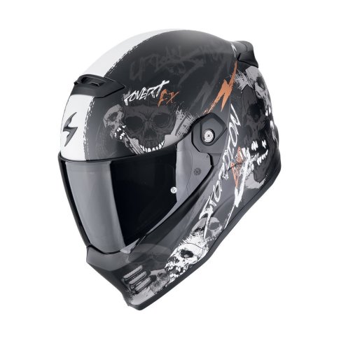 Scorpion COVERT FX "SKULLZ" Mattschwarz-Grau-Gold