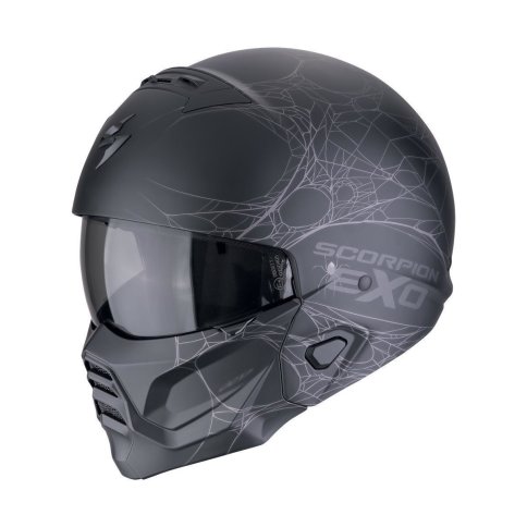Scorpion EXO-Combat II "SPIDERWEB" Mattschwarz-Silber