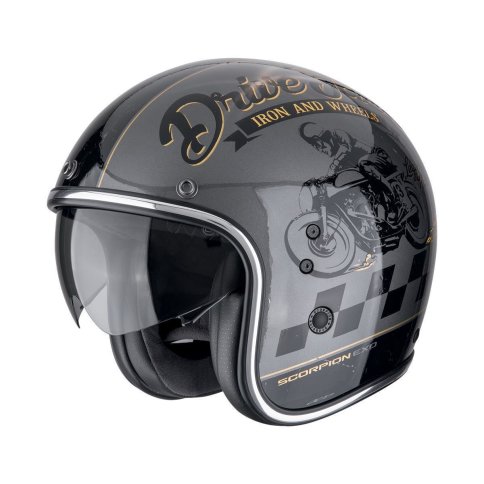 Scorpion BELFAST EVO "DRIVE FAST" Silber-Schwarz-Gold