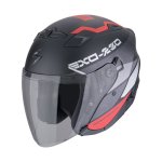 Scorpion EXO-230 "BAND" Mattschwarz-Rot-Silber