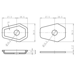 Indy Spacer "ISS2" 48x34 mm