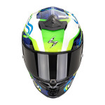Scorpion EXO-R1 EVO II AIR "CORNERING" Weiß-Blau-Grün