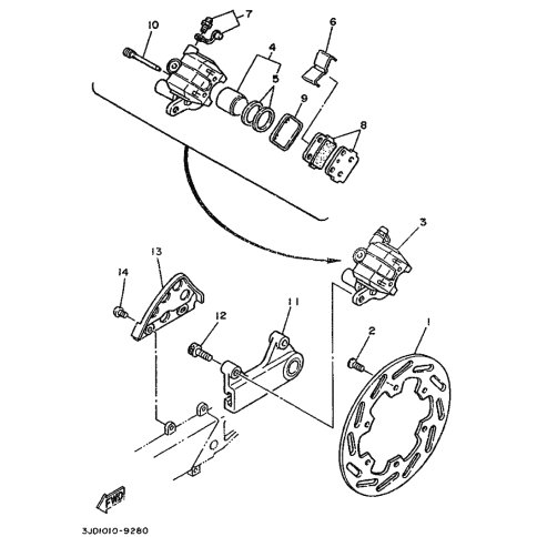 BREMSSATTEL KOMPL., HINTEN