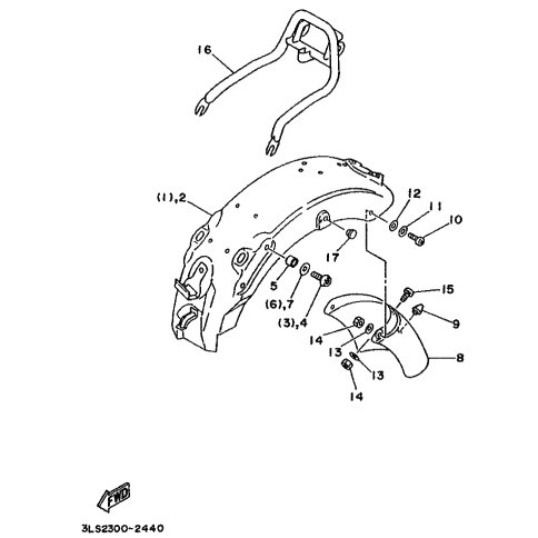 HINTERRAD-KOTFLUGEL KOMPL.