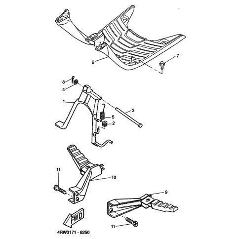 HINTERE FUSSRASTE KOMPL. 1